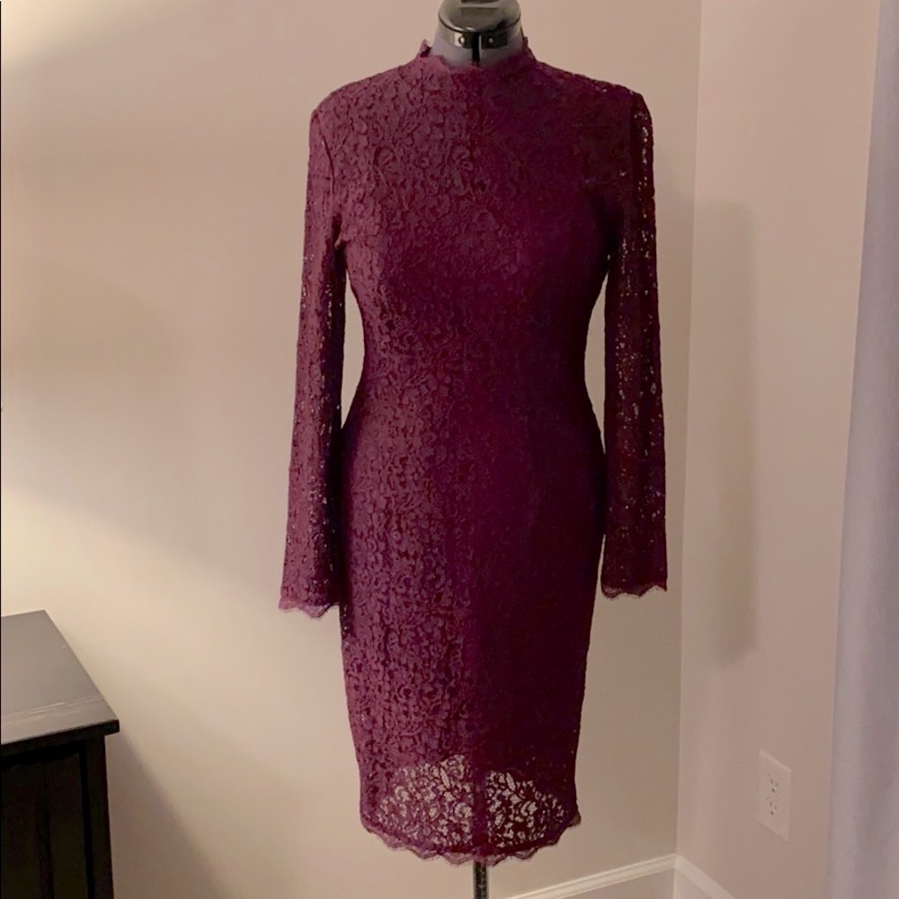 Maroon Adrianna Papell lace dress
